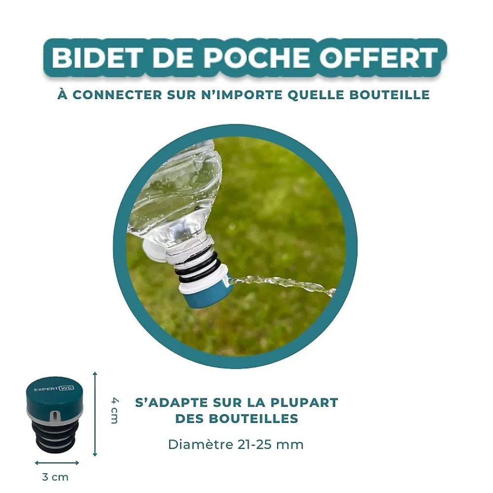 Expert Bidet Portable pour Toilette Intime avec deux embouts ajustables - Marque Française - 400 ml - Douchette de Voyage - WC