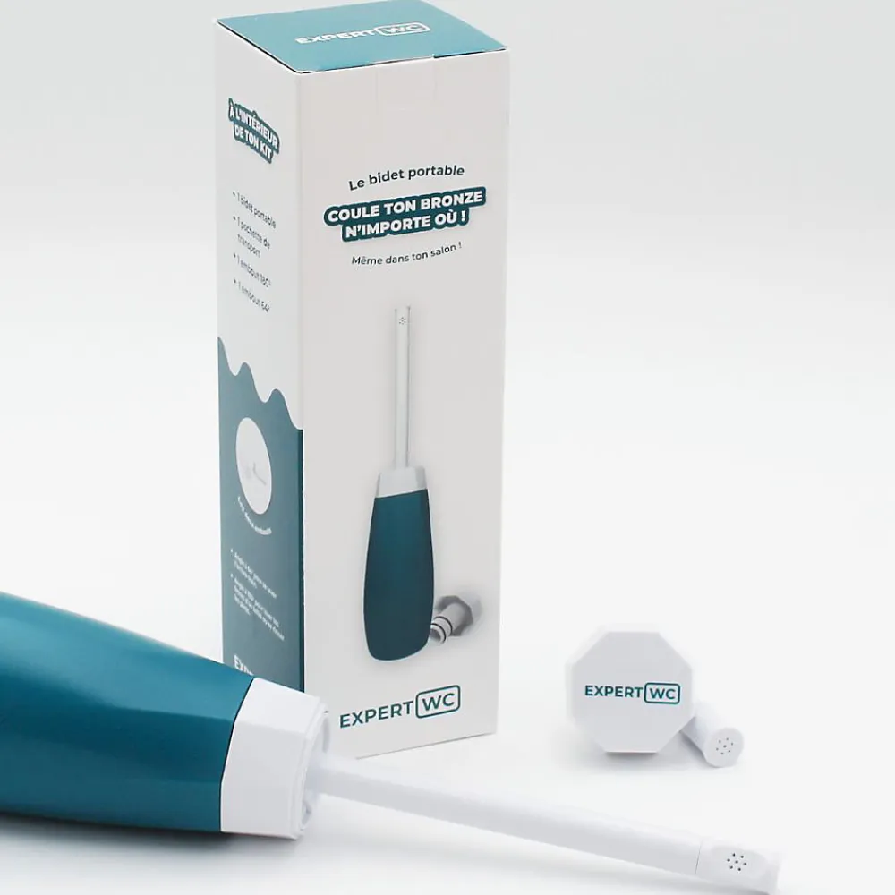 Expert Bidet Portable pour Toilette Intime avec deux embouts ajustables - Marque Française - 400 ml - Douchette de Voyage - WC