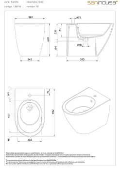 Sanindusa Bidet Sanlife céramique traditionnelle blanc