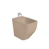 Bidet|Kiamami Valentina Bidet Sur Pied En Céramique De Couleur Sable Mat Avec Installation Au Ras Du Sol