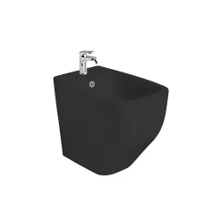 Kiamami Valentina Bidet Sur Pied En Céramique Noir Mat Affleurant Le Mur