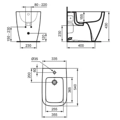 Bidet|Ideal Standard Bidet sur pied i.Life B