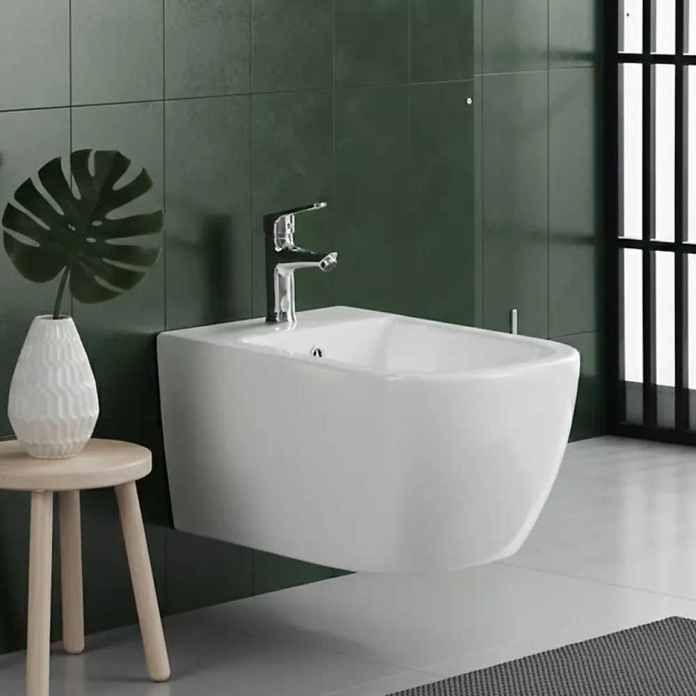 Bidet|Otitec Bidet suspendu - 52 x 37 x 29 cm - Blanc - CLEO