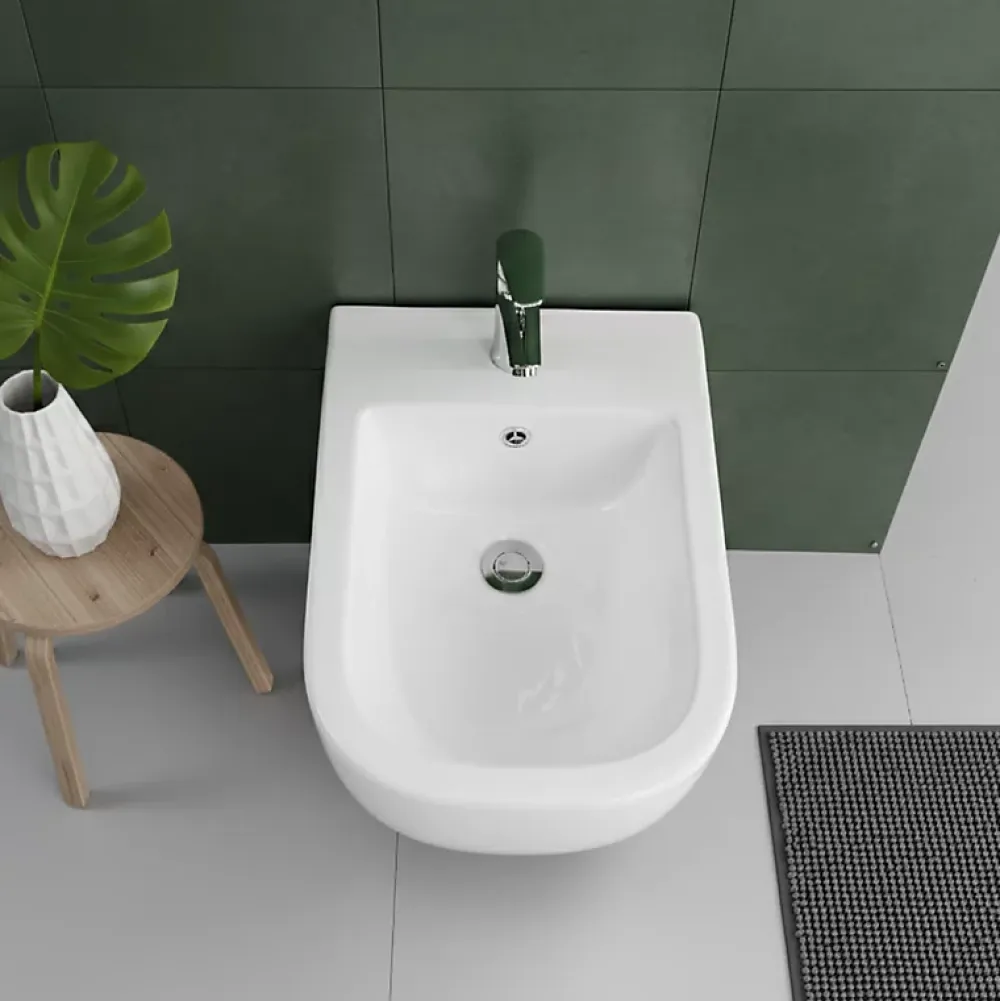 Bidet|Otitec Bidet suspendu - 52 x 37 x 29 cm - Blanc - CLEO
