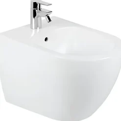 Bidet|Sanindusa Bidet suspendu céramique traditionnelle Sanibold 50 fixation cachée blanc mat