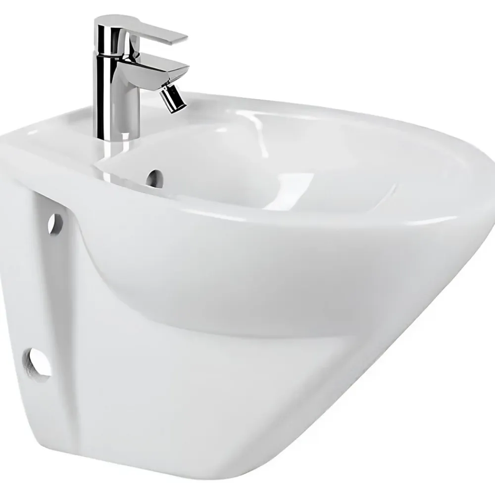 Bidet|Sanindusa Bidet suspendu céramique traditionnelle Cetus 48 blanc