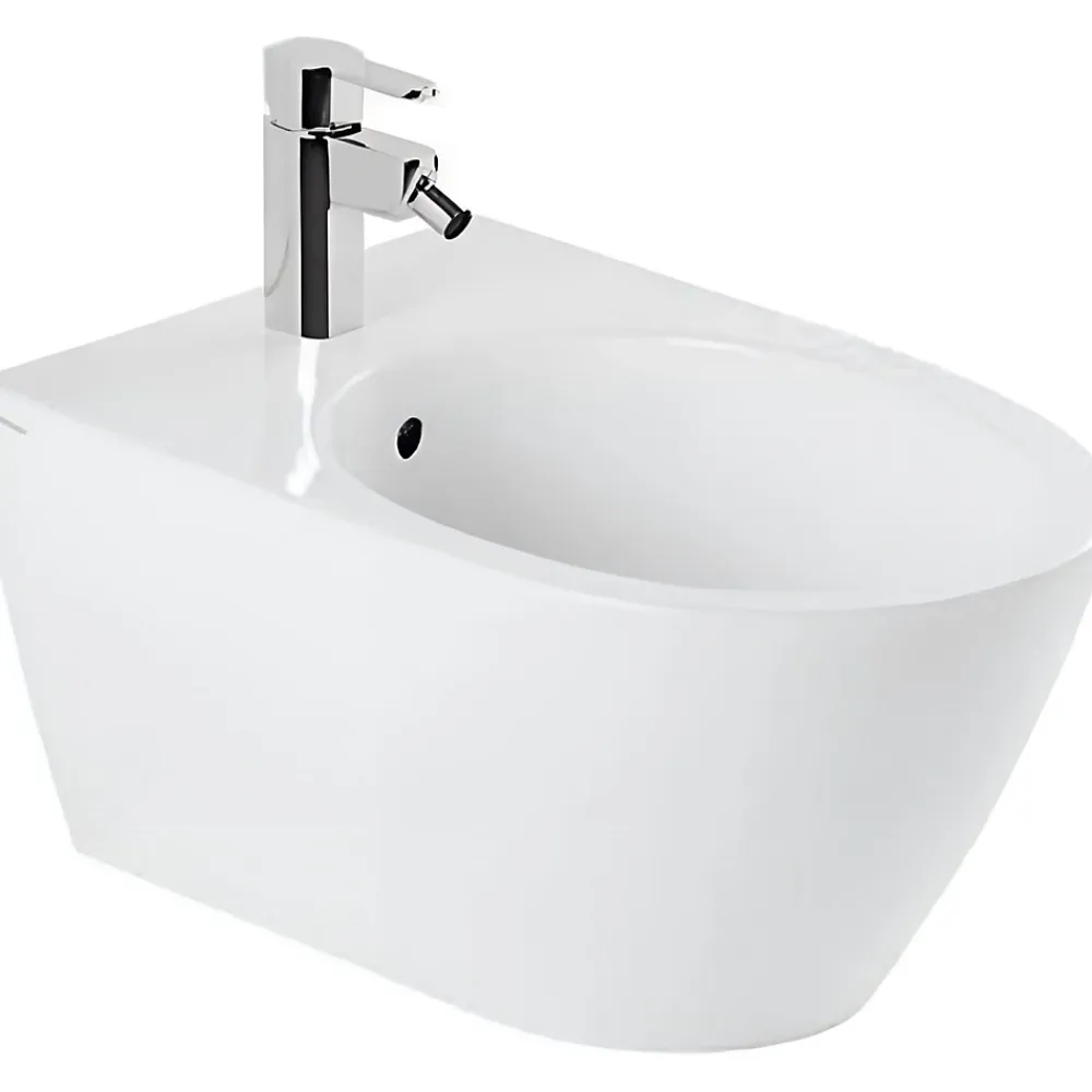 Bidet|Sanindusa Bidet suspendu céramique traditionnelle 56 Sanlife blanc mate