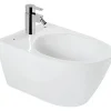 Sanindusa Bidet suspendu céramique traditionnelle Sanlife avec trous pour abattant (abattant non compris) blanc