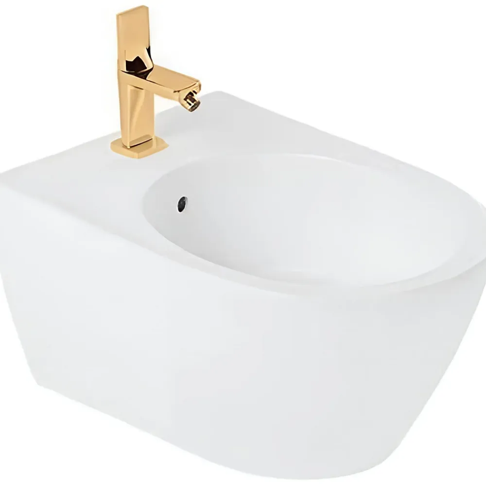 Bidet|Sanindusa Bidet suspendu céramique traditionnelle 56 Sanlife blanc mate texture