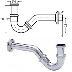 Bernstein Bidet suspendu de qualité supérieure CH2019V - Avec siphon, Avec bonde Pop Up, Avec robinet 1238C
