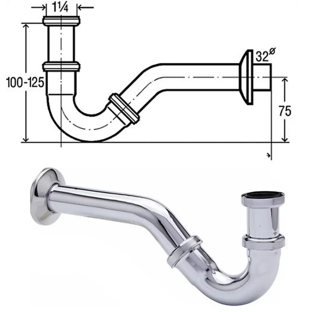 Bernstein Bidet suspendu de qualité supérieure CH2019V - Avec siphon, Avec bonde Pop Up, Avec robinet 1238C