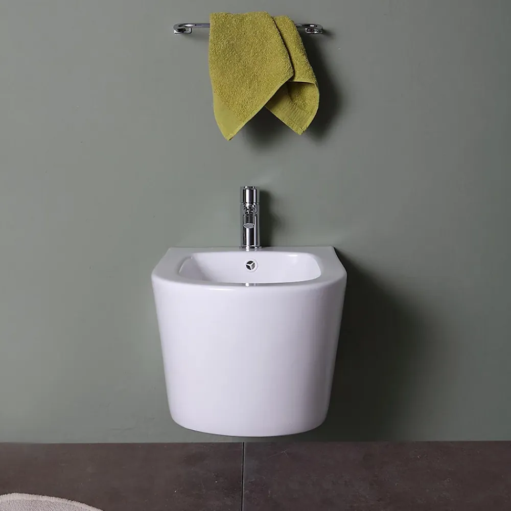 Bidet|Kiamami Valentina Bidet Suspendu En Céramique Blanche - Blues
