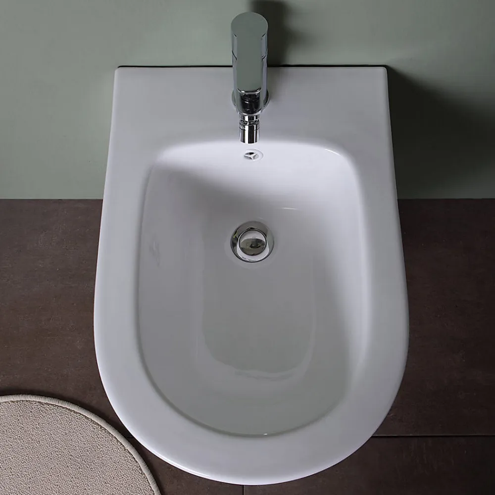 Bidet|Kiamami Valentina Bidet Suspendu En Céramique Blanche - Blues