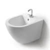 Bidet|Kiamami Valentina Bidet Suspendu Rond Blanc En Céramique Avec Évacuation Murale - Folk