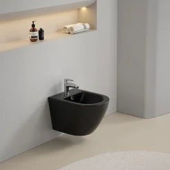 Kiamami Valentina Bidet Suspendu Rond Noir Mat - Folk