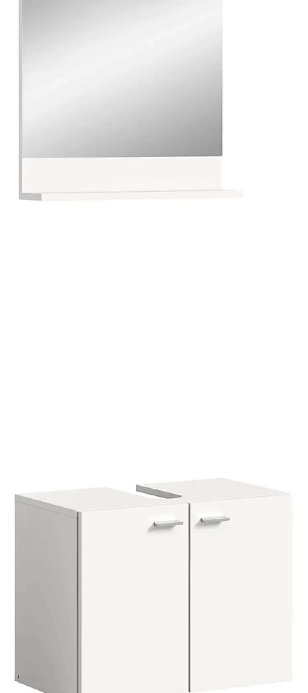 Meuble Sous Lavabo|Xonox Boston - Meuble sous lavabo et miroir (L/H/P : 57x44x33 cm) en mélaminé blanc, vasque non incluse