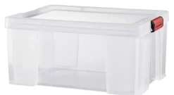 Sundis Boîte de rangement avec couvercle Clip’n store 27 L transparent