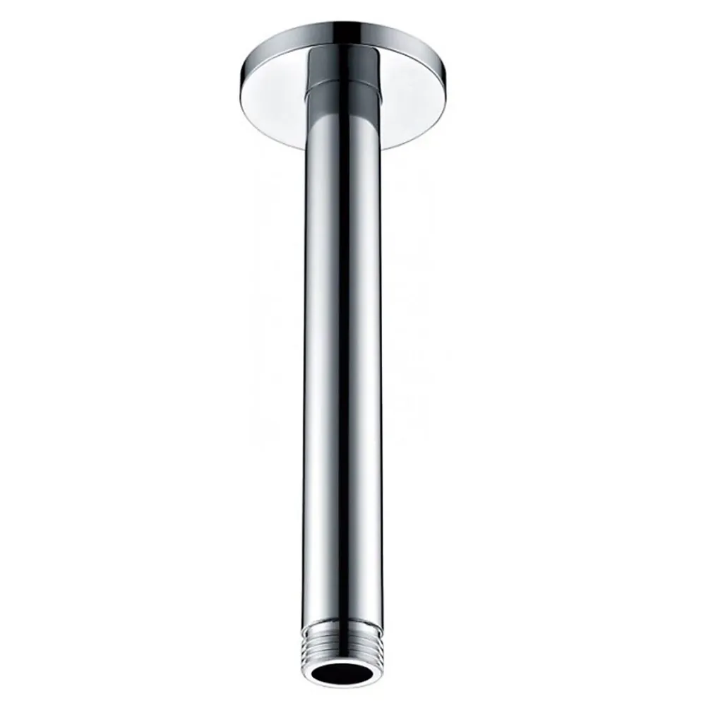 Pommeau De Douche, Flexible Et Barre De Douche|Kibath Bras de douche rond de 20 cm, montage au plafond, finition chromée, en laiton