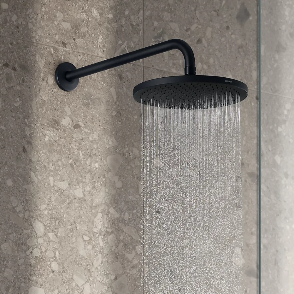 Duravit Bras de tête de douche en laiton, Barre de douche fixation murale 41cm (sans tête de douche) - Noir mat