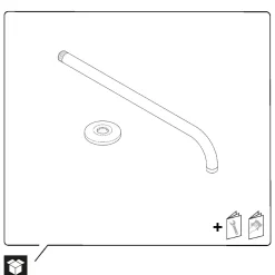 Pommeau De Douche, Flexible Et Barre De Douche|Duravit Bras de tête de douche en laiton, Barre de douche fixation murale 41cm (sans tête de douche) - Or poli