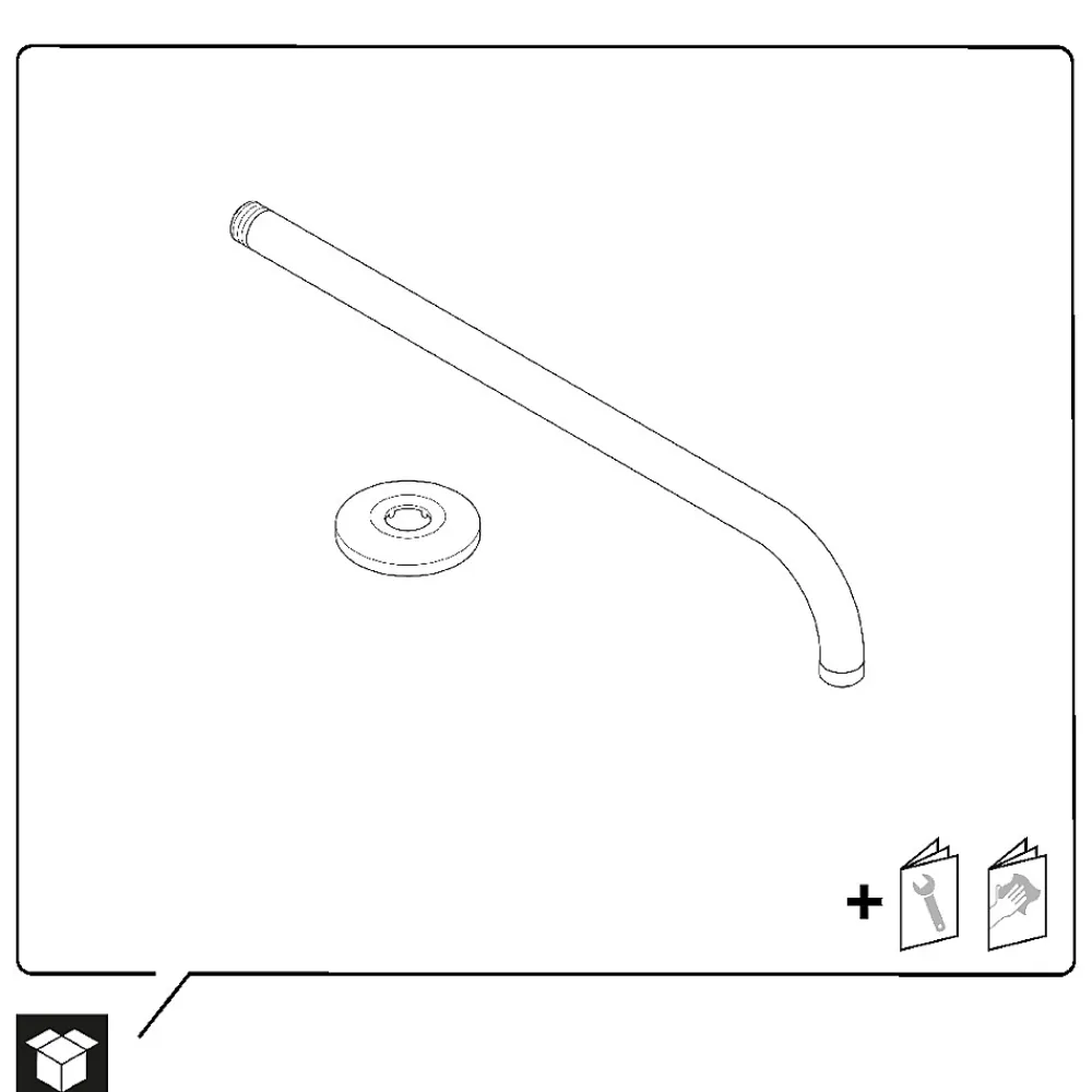 Pommeau De Douche, Flexible Et Barre De Douche|Duravit Bras de tête de douche en laiton, Barre de douche fixation murale 41cm (sans tête de douche) - Or poli