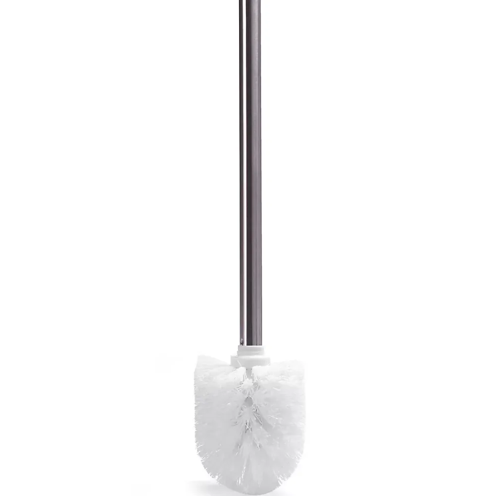 Accessoire Wc|MSV Brosse WC en polypropylène blanc et manche inox Ø8 x H.35 cm,