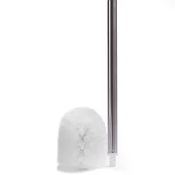 Accessoire Wc|MSV Brosse WC en polypropylène blanc et manche inox Ø8 x H.35 cm,