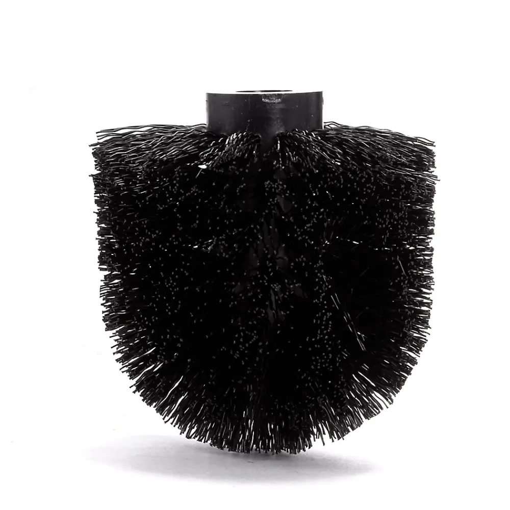 Accessoire Wc|MSV Brosse WC manche acier inoxydable brosse noire H.32 cm