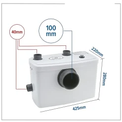 Nature Pro Broyeur Sanitaire Pompes de Relevage 600W WC Lavabo Douche 100l/m