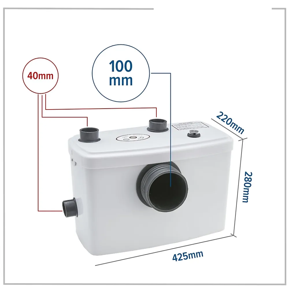 Nature Pro Broyeur Sanitaire Pompes de Relevage 600W WC Lavabo Douche 100l/m