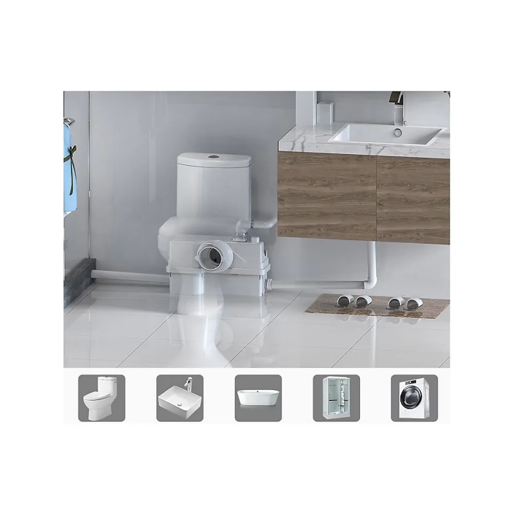 Bsf Broyeur WC 800 watt avec Alarme, idéal en logement locatif ou local PRO, très Robuste, Trappe de maintenance, marque Française