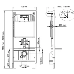 Wc Suspendu|Kerra Bâti support universel pour WC suspendu Sans plaque chasse d'eau