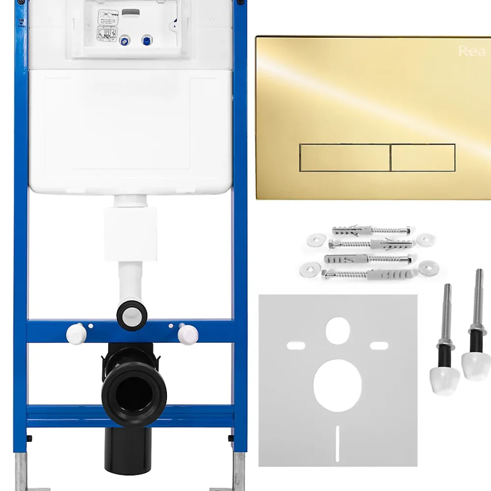 Wc Suspendu|Rea Bâti support WC avec plaque de commande type H Gold