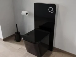 Vente-unique Bâti-support décoratif pour WC suspendu - Noir - SPINOSA