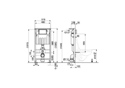 Wc Suspendu|Villeroy & Boch Bâti-support sol et mur pour WC suspendu, Villeroy et Boch