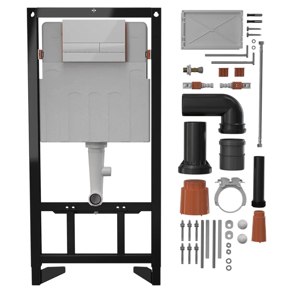 Wc Suspendu|GoodHome Bâti-support sol et mur pour WC suspendu autoportant, certifié NF, Silgo