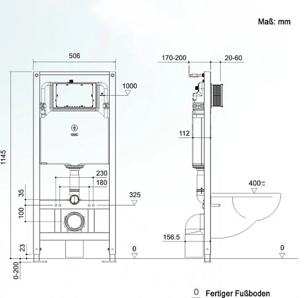 Wc Japonais|Bernstein Bâti-support Toilettes Japonais céramique, WC lavant japonais pack complet - 38,4x59,3x38cm - Basic 1102 Modèle 4111 blanc mat