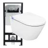 Wc Japonais|Bernstein Bâti-support Toilettes Japonais céramique, WC lavant japonais pack complet - 38,4x59,3x38cm - Basic 1102 Modèle 4111 noir mat