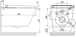 Wc Japonais|Bernstein Bâti-support Toilettes Japonais céramique, WC lavant japonais pack complet - 38,4x59,3x38cm - Basic 1102 Modèle 4111 noir mat