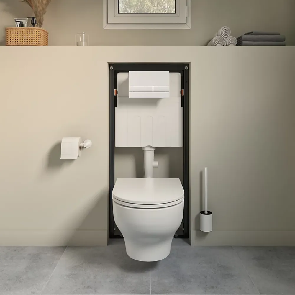 GoodHome Bâti-support universel pour WC suspendu Olan