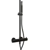 Colonne De Douche Hydromassante|Swiss Aqua Technologies B-Way Colonne de douche + Mitigeur thermostatique + Douchette + Flexible + Douche de tête, Noir mat (SATBWSST)