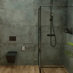 Colonne De Douche Hydromassante|Swiss Aqua Technologies B-Way Colonne de douche + Mitigeur thermostatique + Douchette + Flexible + Douche de tête, Noir mat (SATBWSST)
