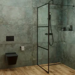 Colonne De Douche Hydromassante|Swiss Aqua Technologies B-Way Colonne de douche + Mitigeur thermostatique + Douchette + Flexible + Douche de tête, Noir mat (SATBWSST)
