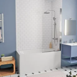 Baignoire Droite|Swiss Aqua Technologies By Kaldewei 150x70 cm Ensemble baignoire Vivien universelle + Pare baignoire pivotant chrome + pieds (SATVIVI150-SETP1)