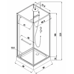 Sanitaire Cabine carrée PRADO 2.0 80x80 cm