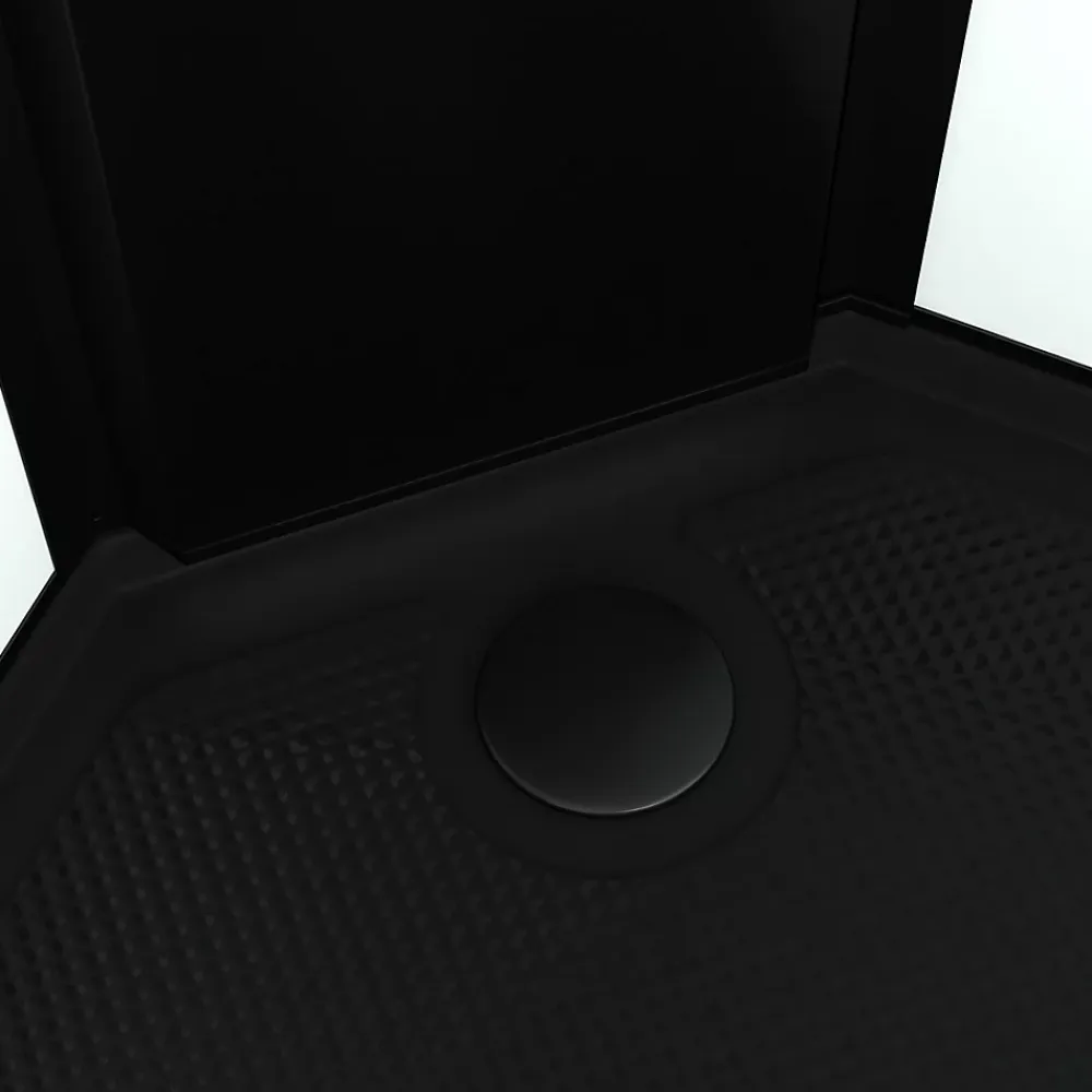 Aurlane Cabine de douche 1/4 de cercle 85x85x200 cm - Portes coulissantes - Receveur Noir Mat