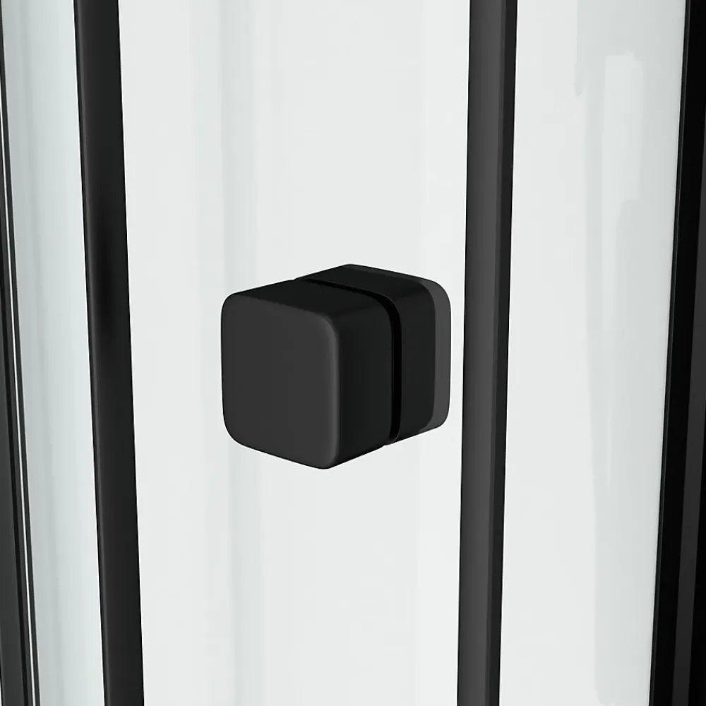 Aurlane Cabine de douche 1/4 de cercle 85x85x200 cm - Portes coulissantes - Receveur Noir Mat