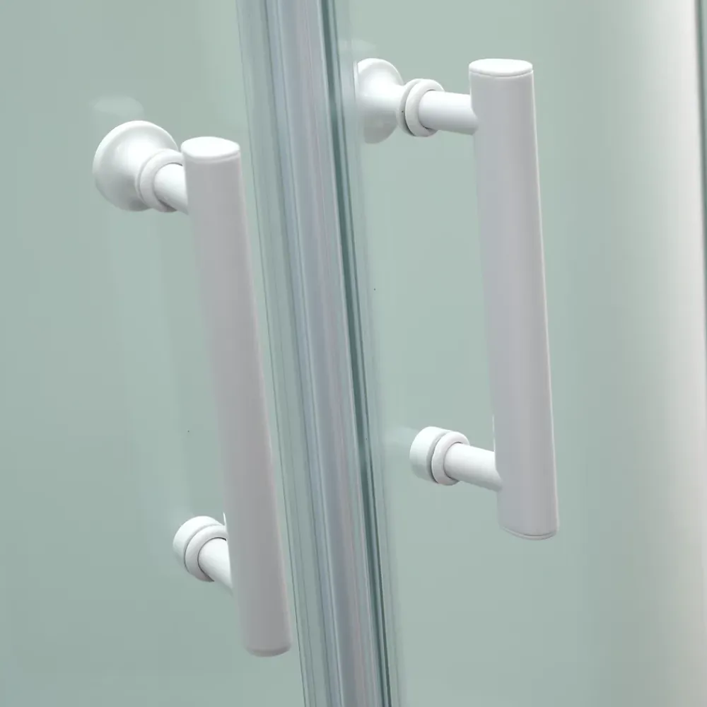 Cabine De Douche|GoodHome Cabine de douche 1/4 de cercle l.85 x L.85 x H.225 cm – hydromassante, blanc, montage rapide, Onega