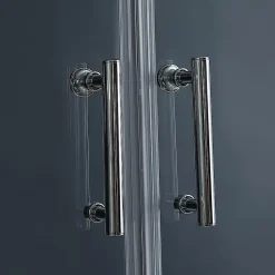 Cabine De Douche|GoodHome Cabine de douche 1/4 de cercle l.90 x L.90 x H.215 cm – hydromassante, gris anthracite, profilés chromés, montage rapide, Onega