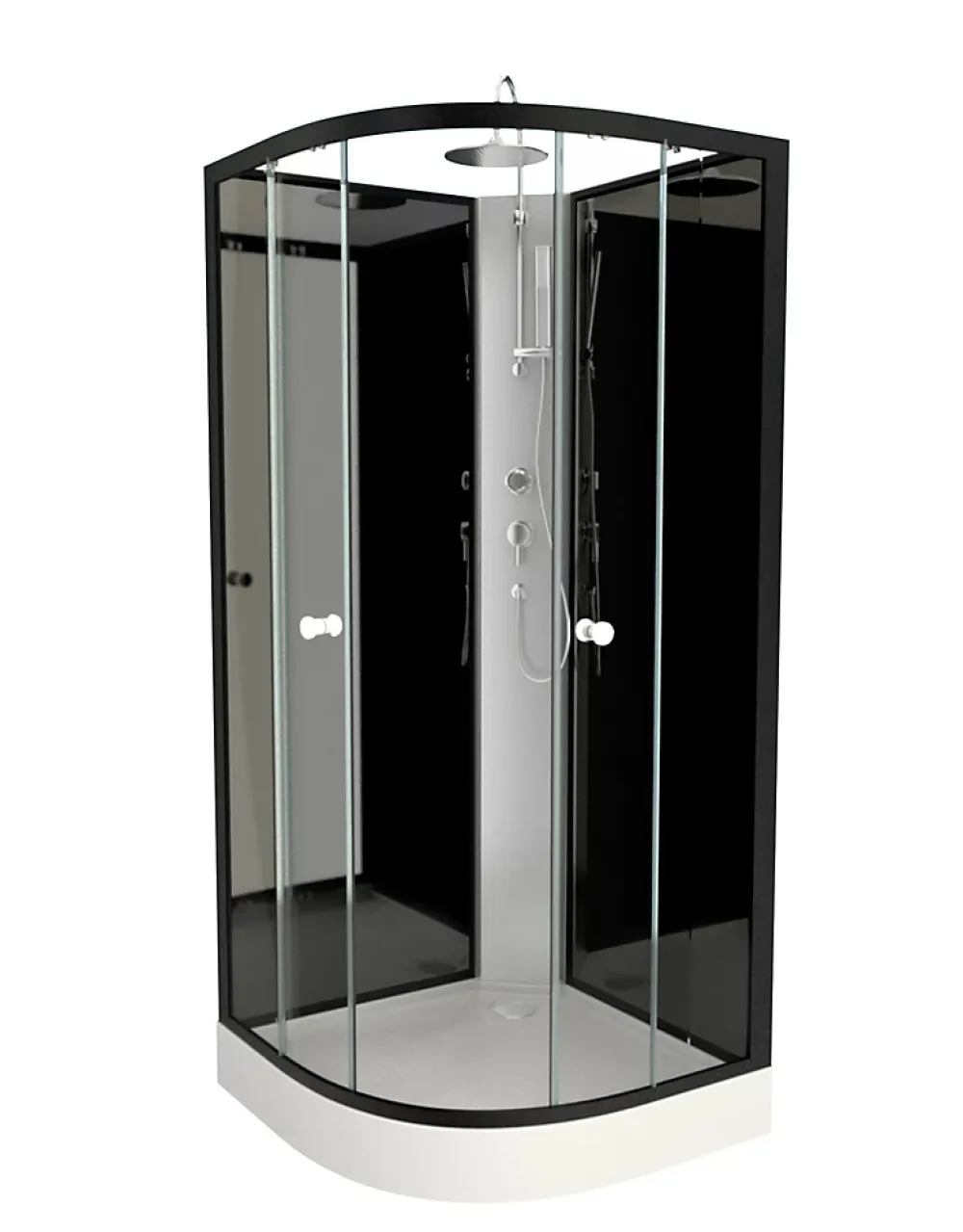 Cabine De Douche|Aurlane Cabine de douche 1/4 de cercle 85x85x225cm - NEBULA
